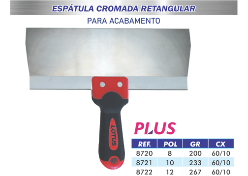 Espátula Retangular Aço Cromado - Lotus