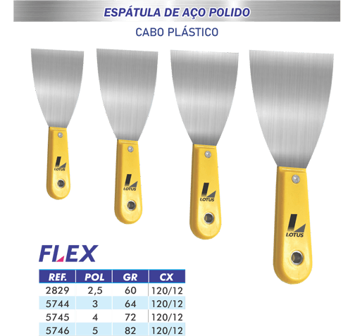 Espátula Aço Polido Flex - Lotus