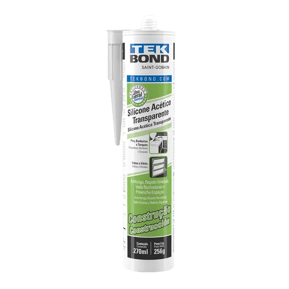 Silicone Acético Construção 256G Transparente - Tekbond